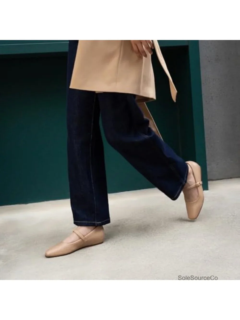 Comfy Cushioned Square Toe Mary Jane Flats with Arch Support and 1-Inch Hidden
